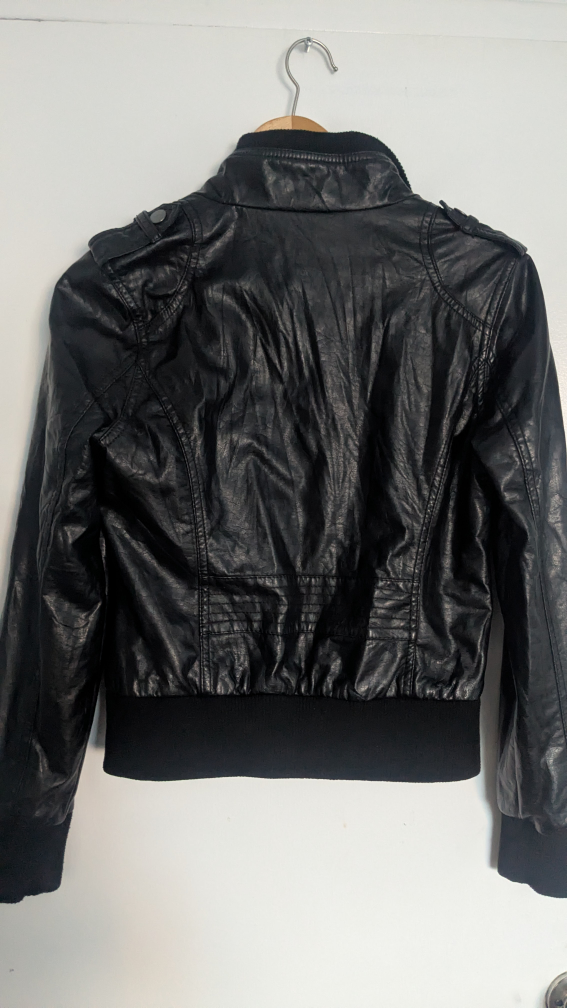 Ci Sono by Carolini Black Leather Jacket - L/G - photo 3