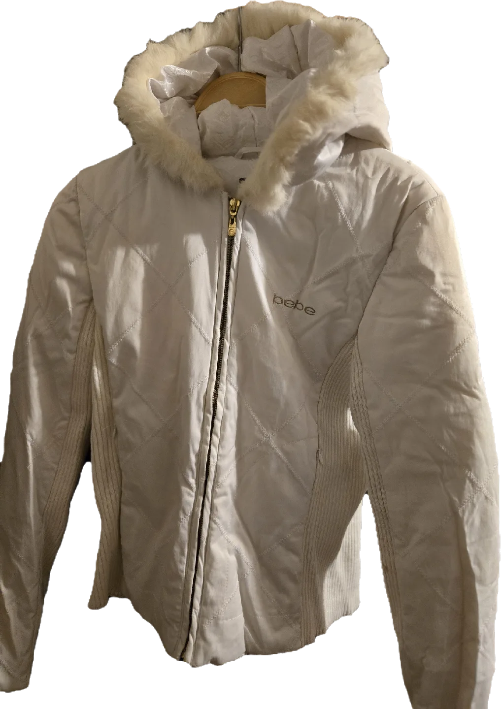 Bebe White Winter Jacket - Size Small