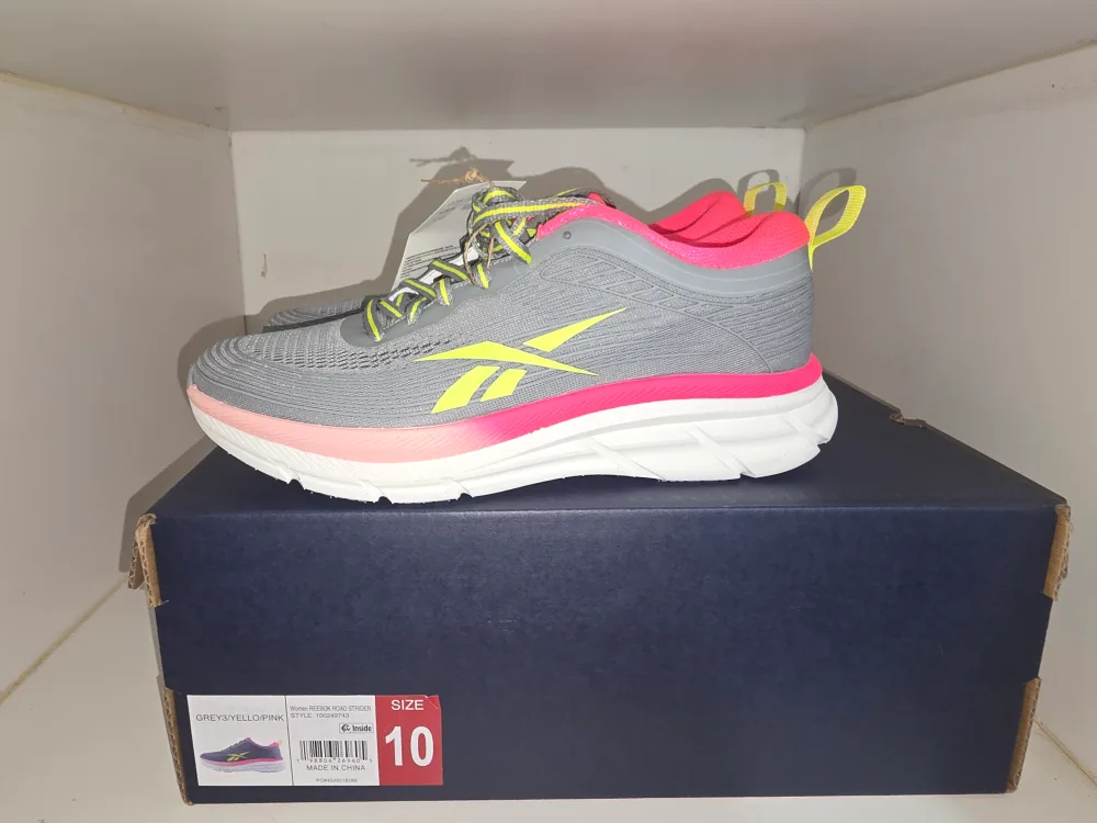 Reebok Road Stride Grey/Yellow/Pink Size 10 (New) image indicator(2)