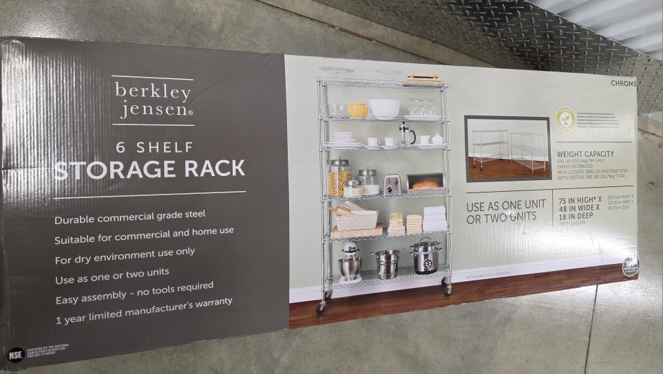 Berkley Jensen 6 Shelf Storage Rack - Chrome