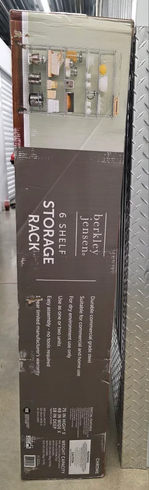 Berkley Jensen 6 Shelf Storage Rack - Chrome image indicator(2)