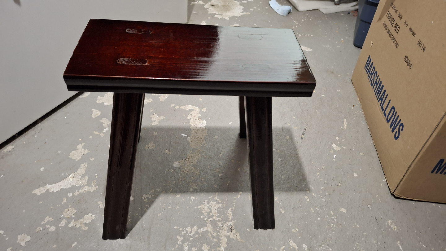 Dark Brown Wooden Stool