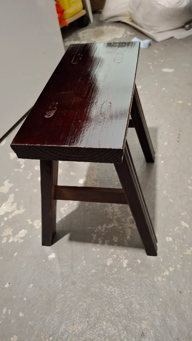 Dark Brown Wooden Stool image indicator(2)