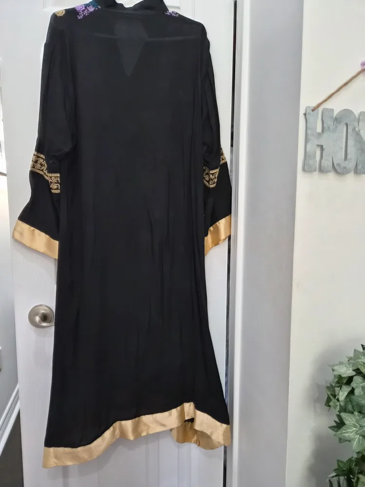 Embroidered Anarkali Dress - Cream & Blue image indicator(6)