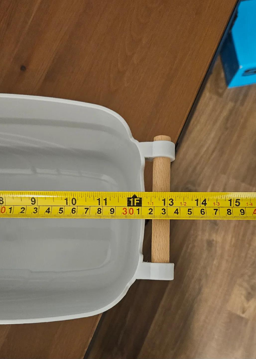 Grey Storage Bins with Wooden Handles image indicator(5)