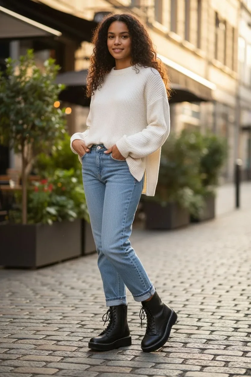 Kendall + Kylie Black Combat Boots - Size 10 image indicator(3)