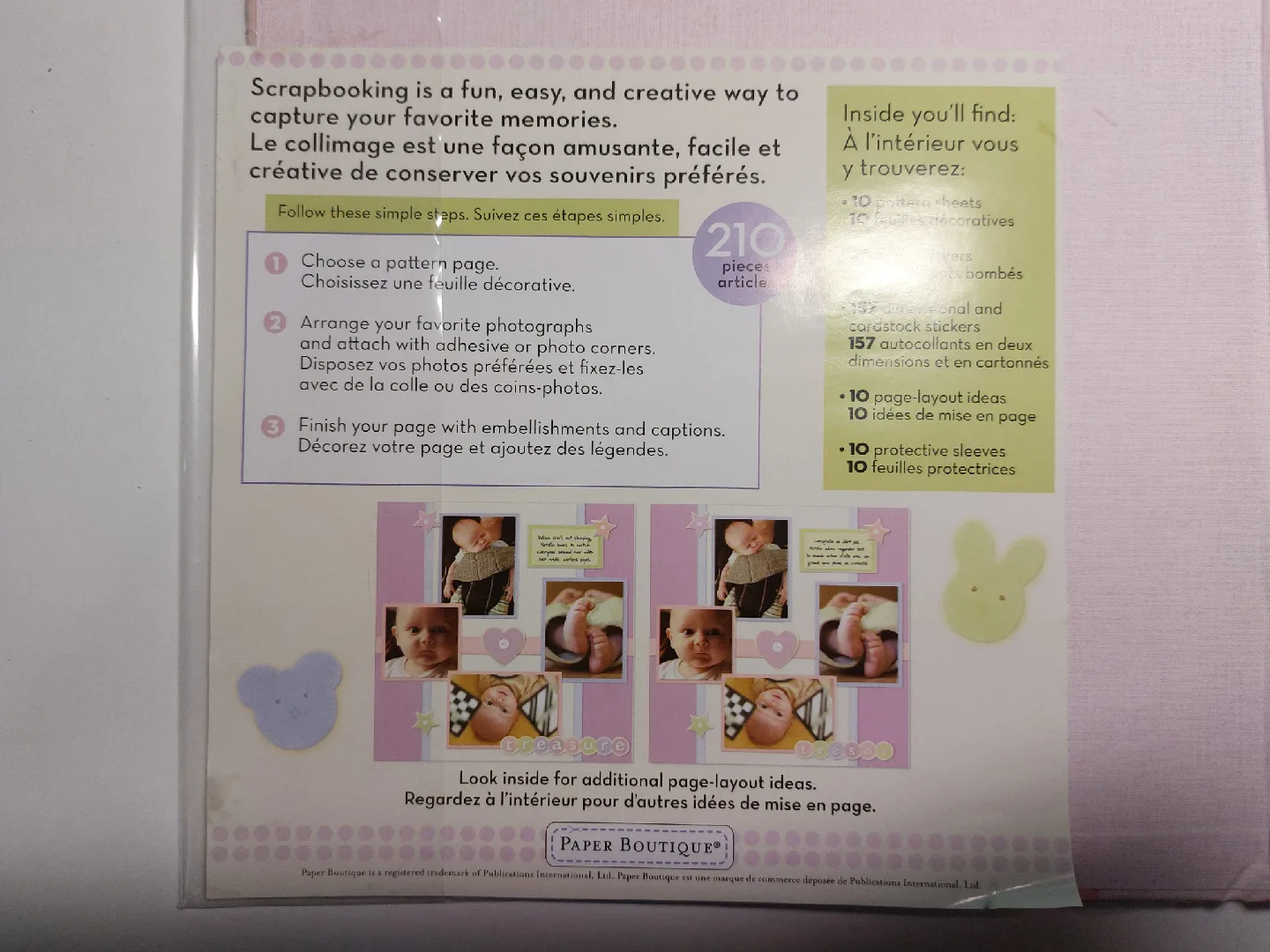 Paper Boutique Baby Bébé Scrapbook Kit - New! image indicator(2)