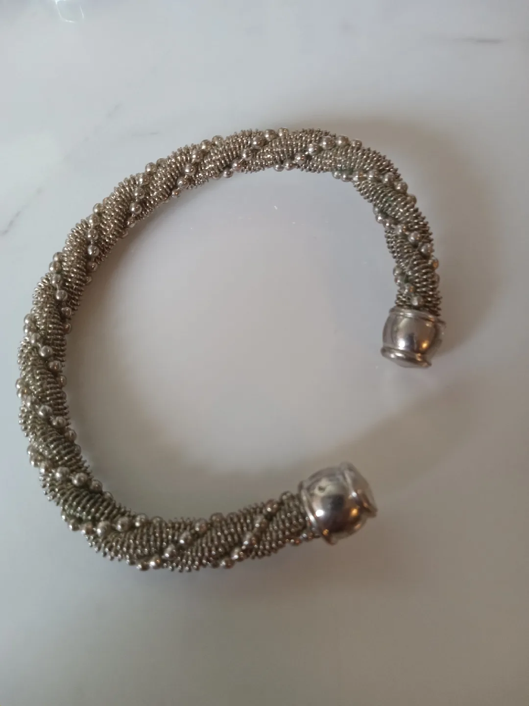 Silver Tone Twisted Bangle Bracelet image indicator(2)