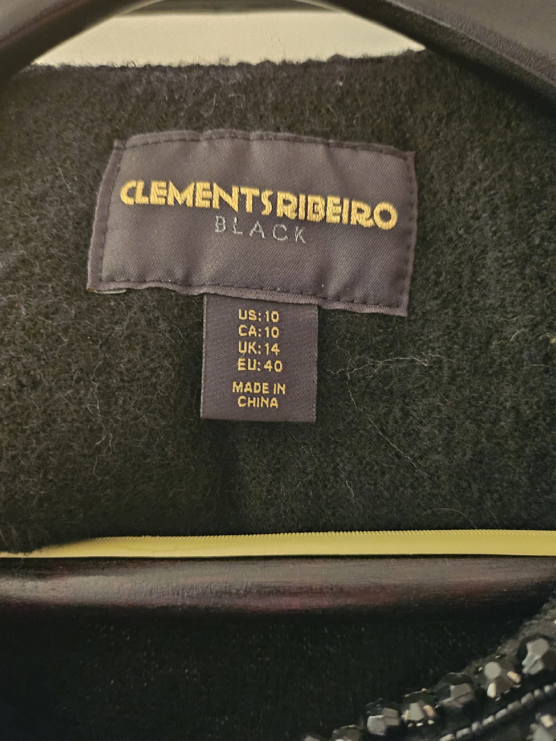 Clements Ribeiro Black Coat - Size 10 - photo 2