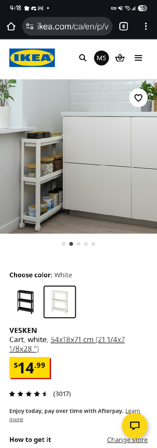 🥕 IKEA VESKEN White Cart - Like New!