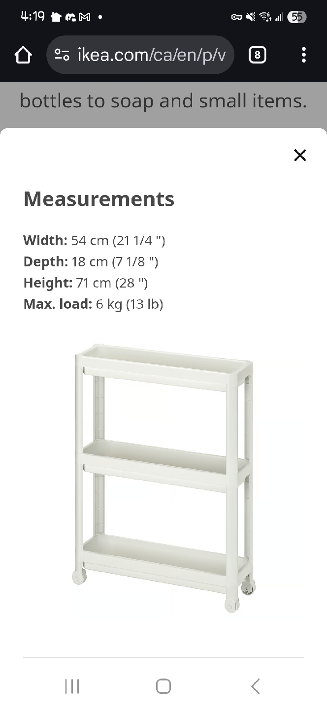 🥕 IKEA VESKEN White Cart - Like New! - photo 3