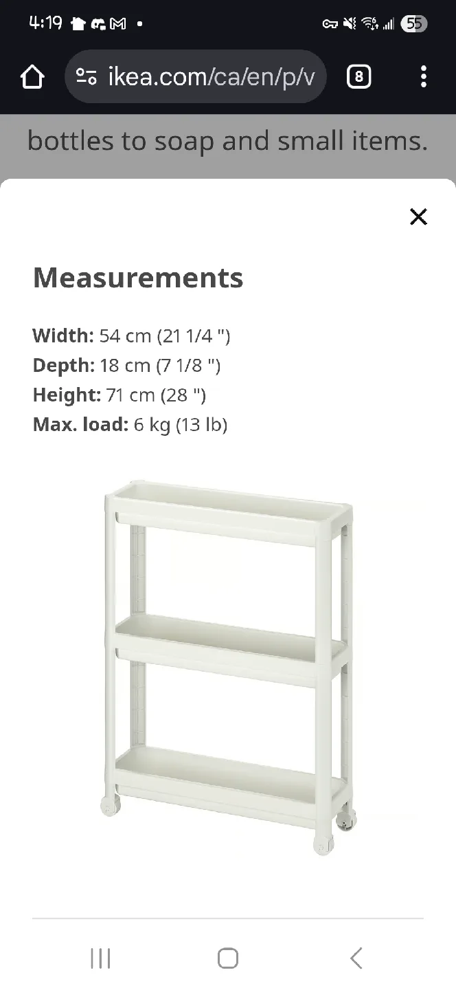 ���🥕 IKEA VESKEN White Cart - Like New! image indicator(3)