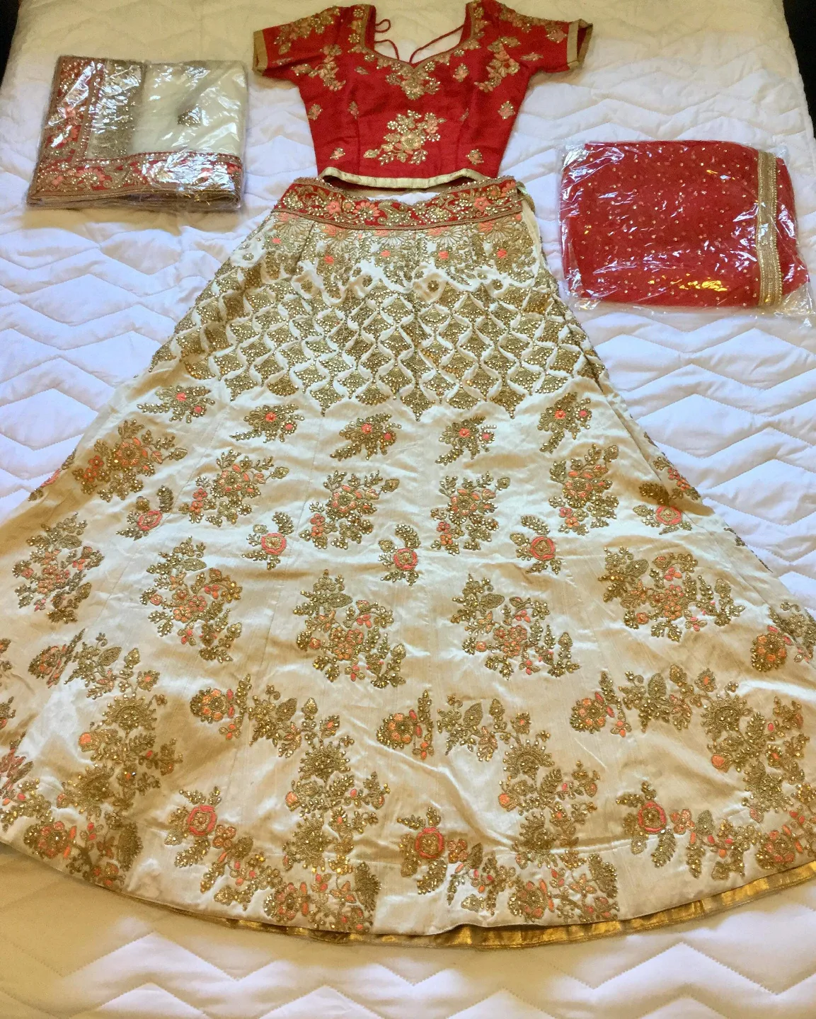 Lehenga Choli Set Dress Bridal Garba Navratri Party Pooja image indicator(2)