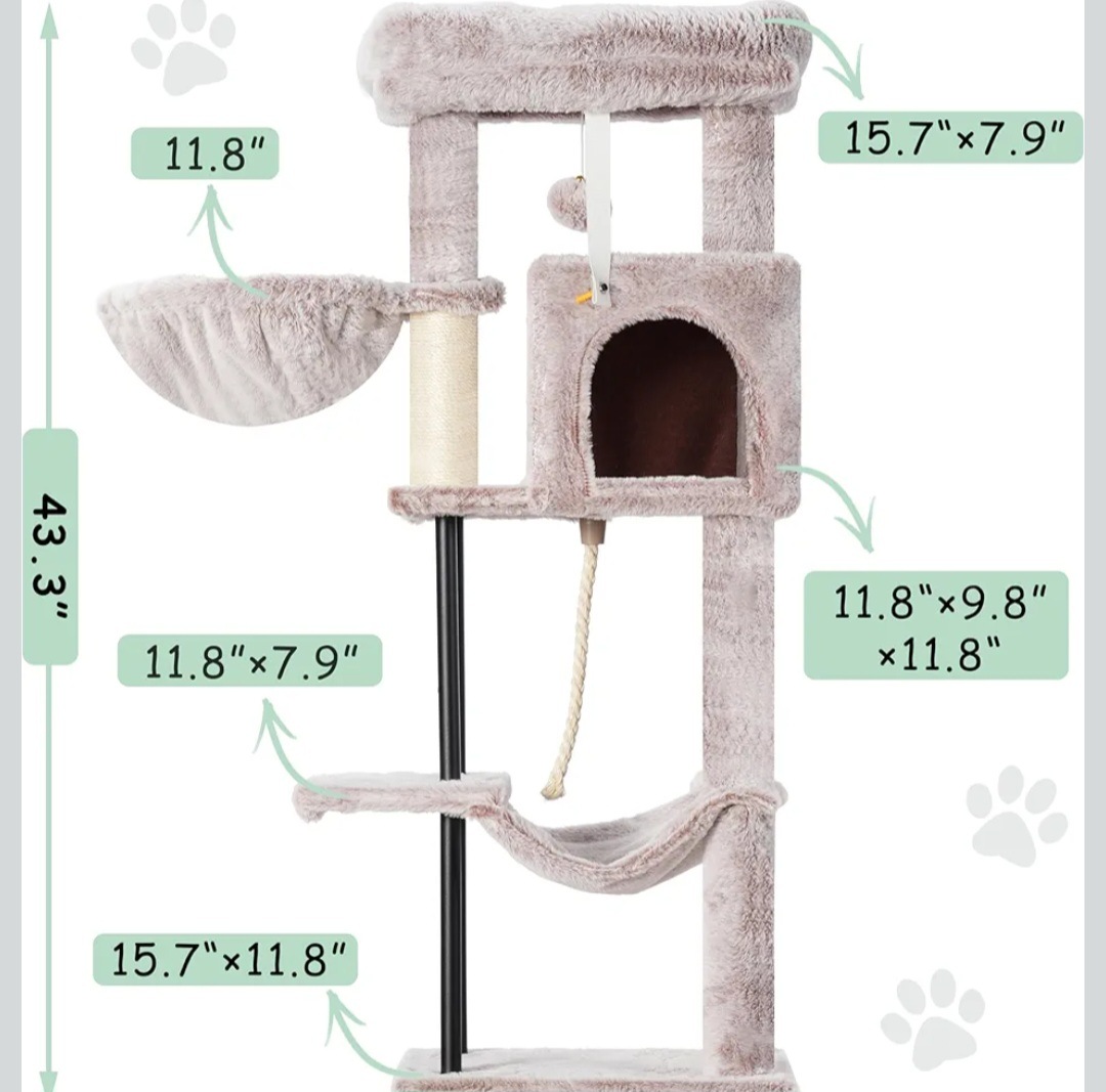 Cat Tower / Scratcher with Hammocks & Condo - photo 3