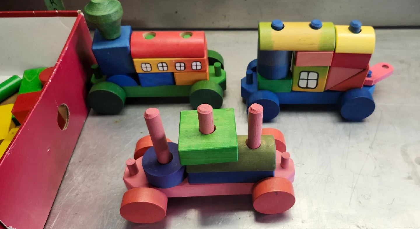 Wooden Building Blocks & Trains thumbnail