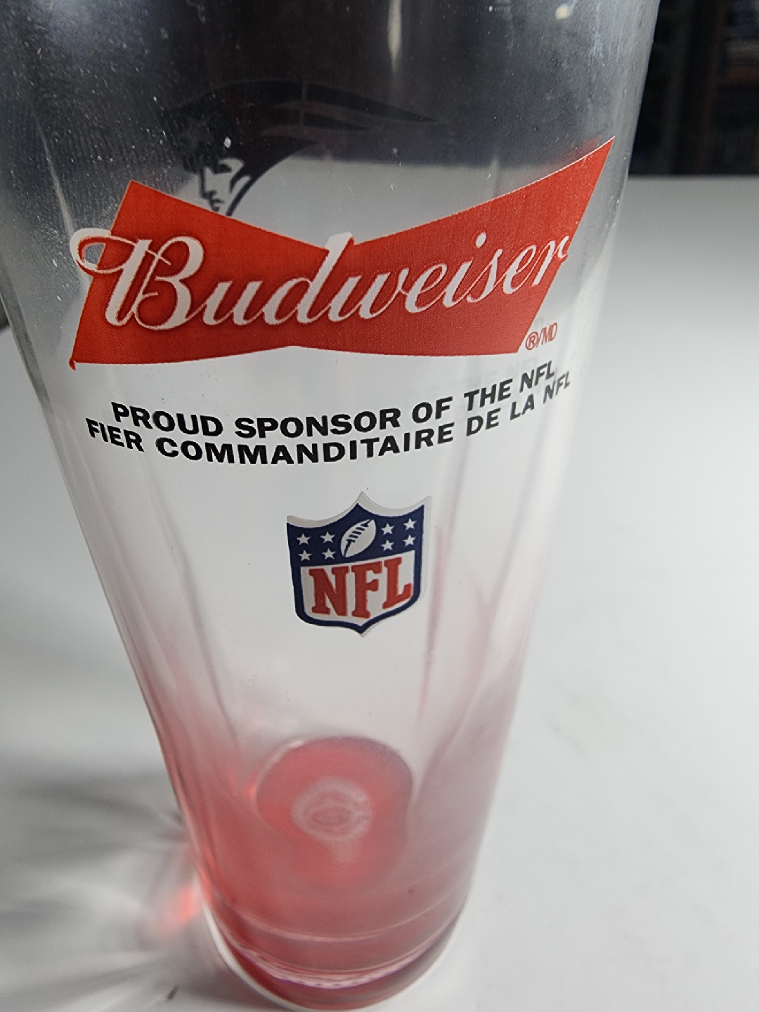 Budweiser NFL Patriots Pint Glass