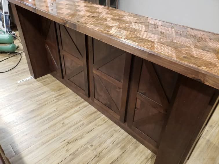 Handcrafted Wooden Bar with Penny Top - photo 4