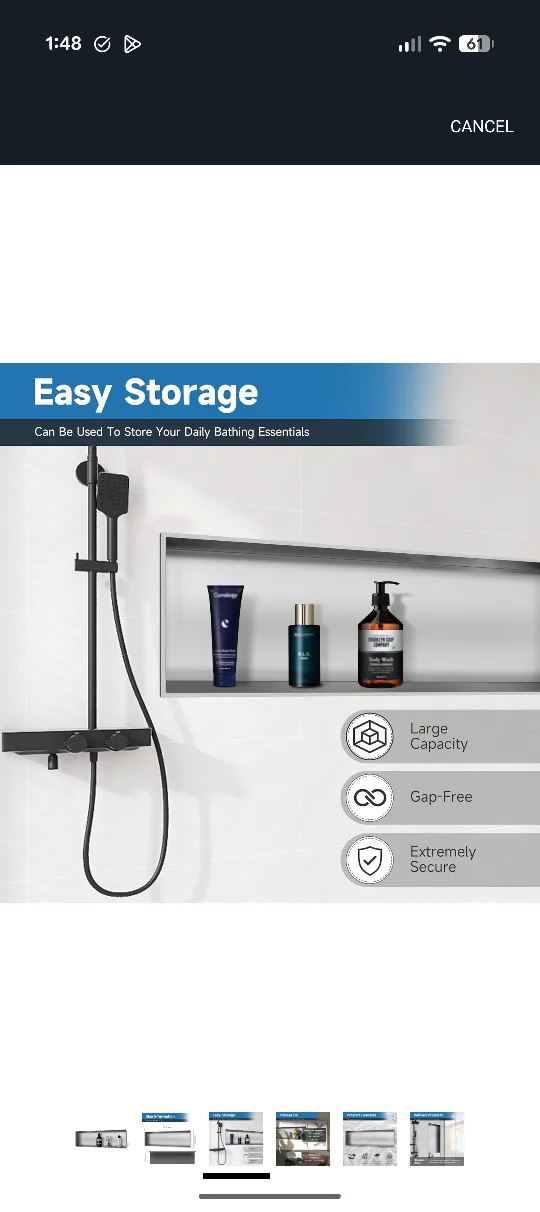 Stainless Steel Shower Niche - 36.8 inch image indicator(3)