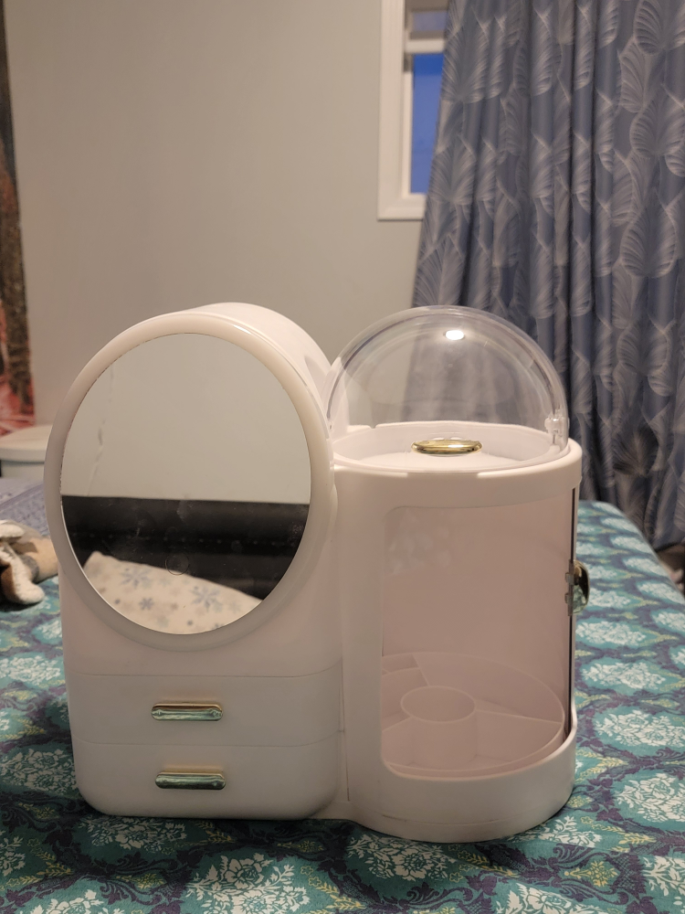 White Makeup Organizer with Mirror - photo 2