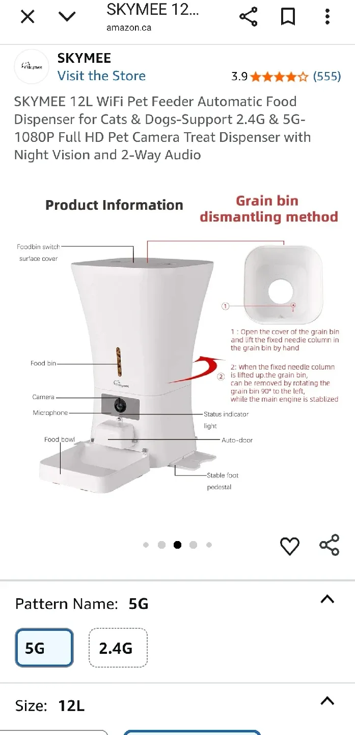 SKYMEE 12L WiFi Pet Feeder image indicator(9)