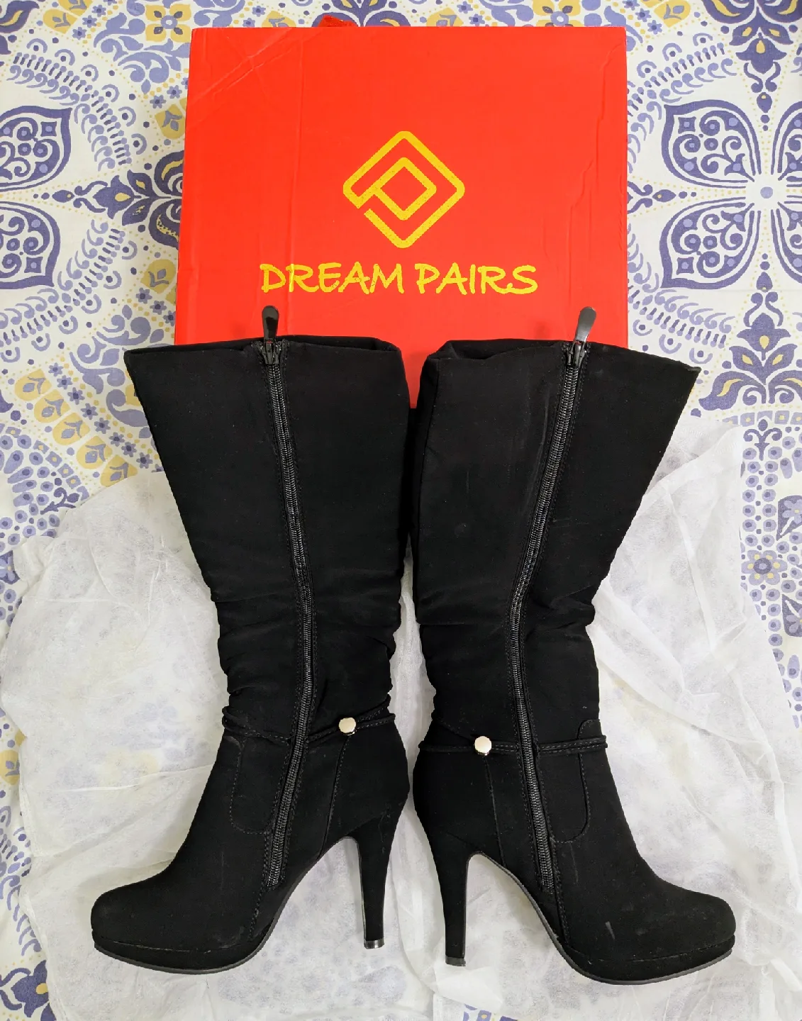Dream Pairs Black Knee High Heel Boots image indicator(2)