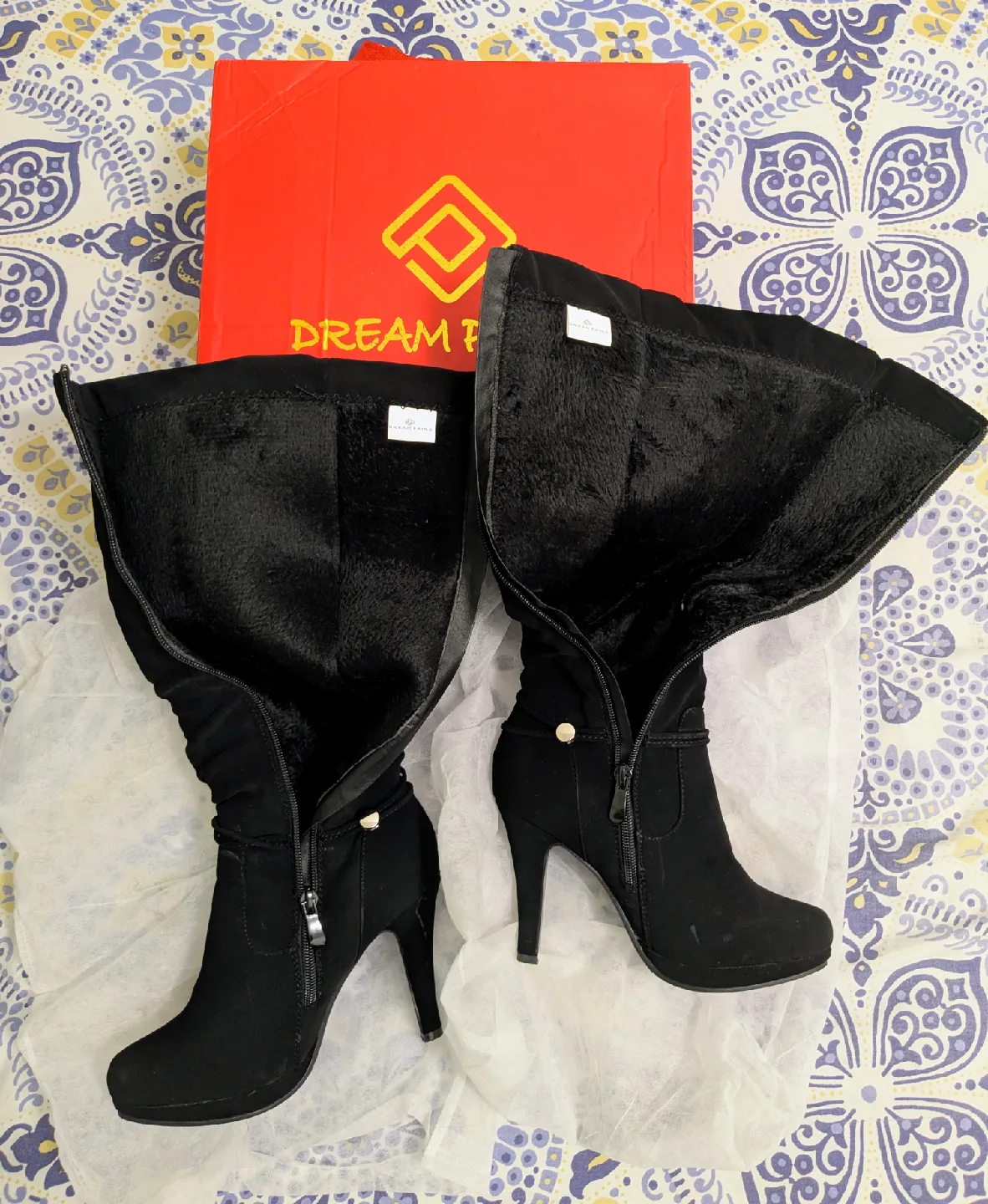 Dream Pairs Black Knee High Heel Boots image indicator(3)