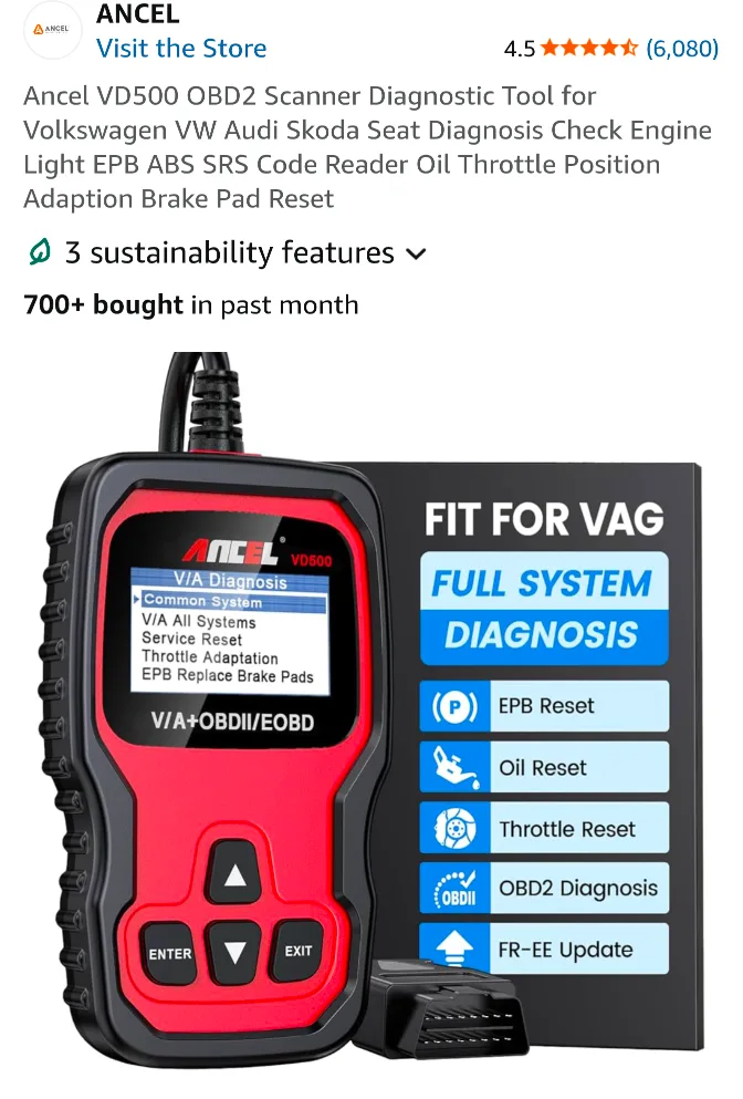 Ancel VD500 OBD2 Scanner Diagnostic Tool Volkswagen VW Audi image indicator(3)