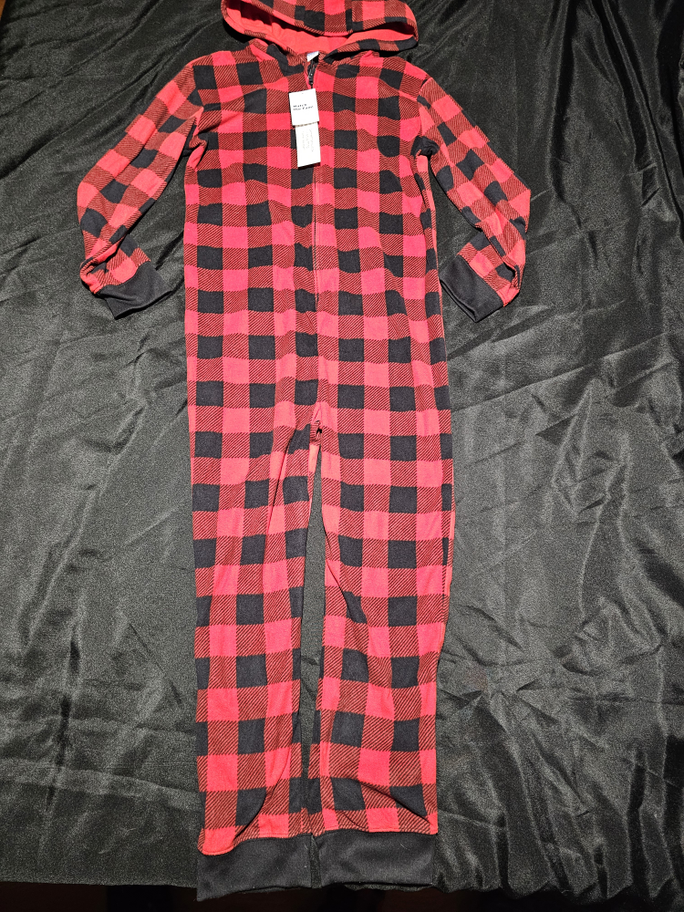 New Old Navy Red & Black Plaid Fleece Footless Pajamas - photo 2