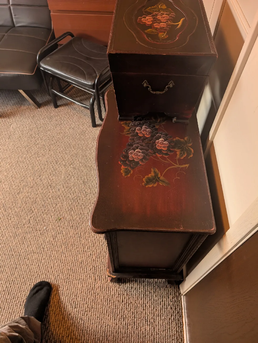 beautiful antique handcrafted and painted wardrobe set image indicator(5)