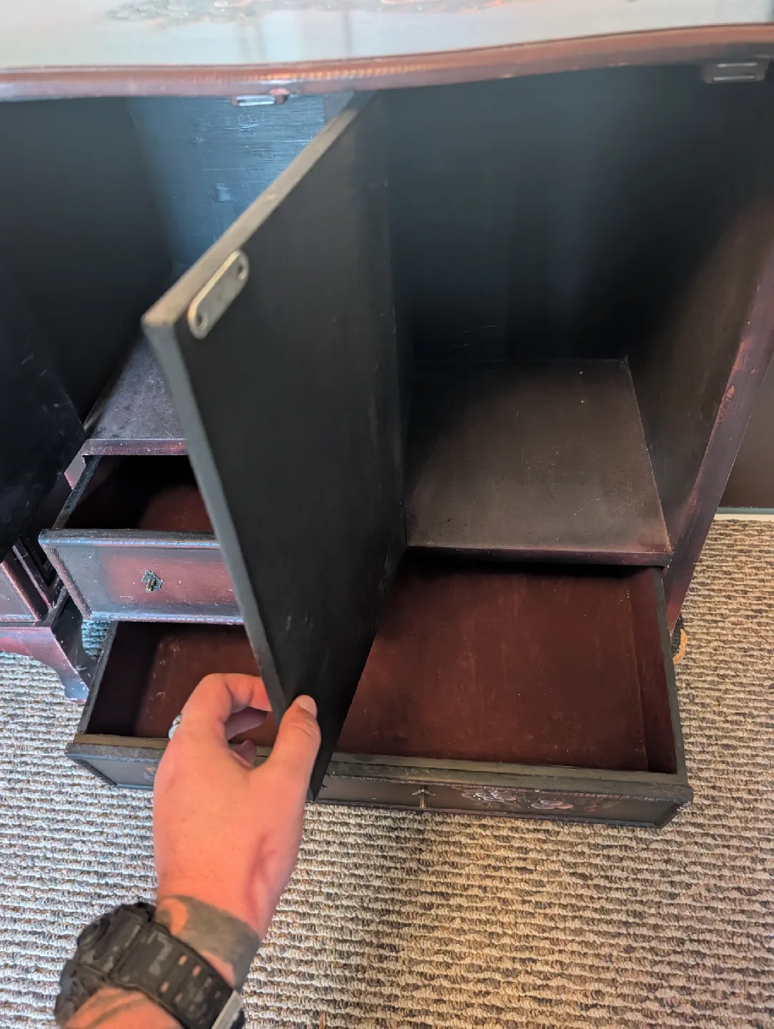 beautiful antique handcrafted and painted wardrobe set image indicator(7)