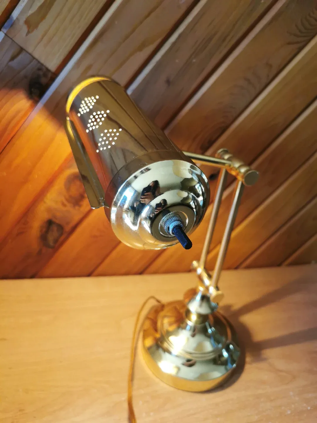 Vintage Brass Adjustable Lamp image indicator(2)