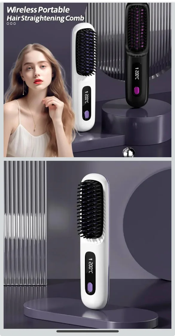 Wireless Portable Hair Straightening Comb image indicator(5)