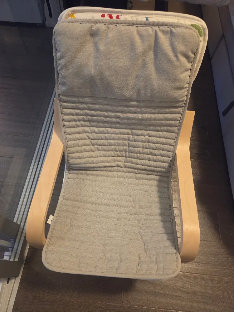 IKEA PÖANG Kid's armchair, birch veneer/Knisa light beige image indicator(3)