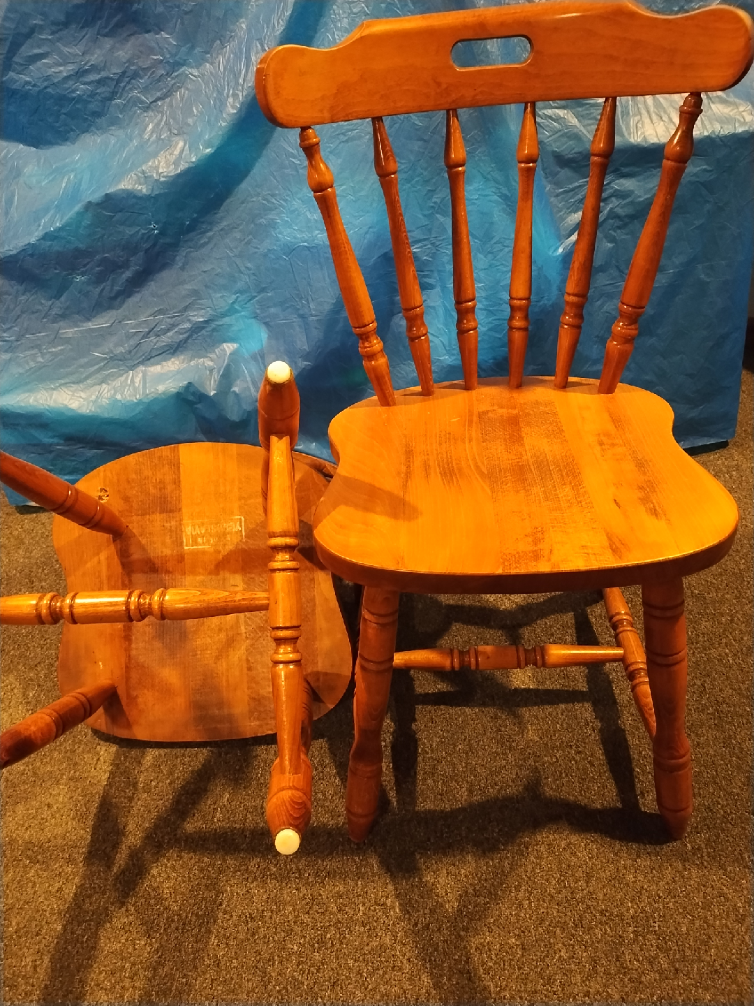 Vintage Wood Dining Table with Leaf - photo 5