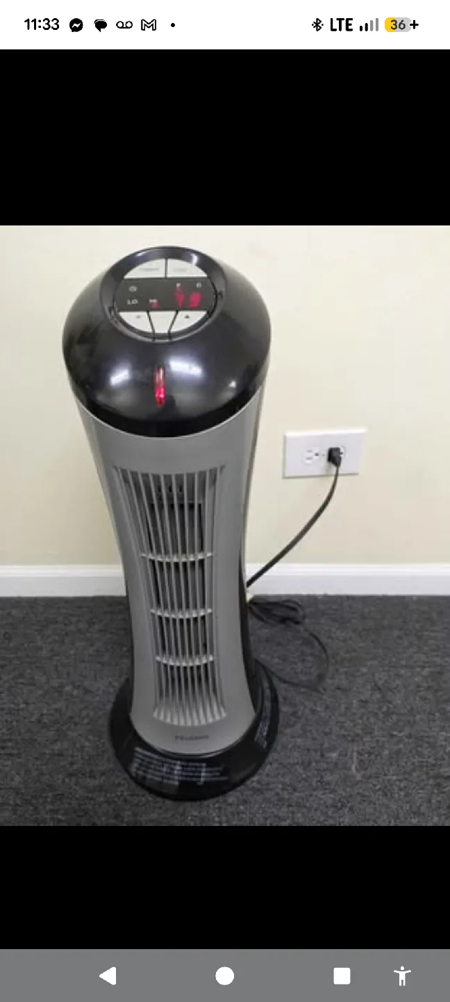 Pelonis Tower Heater - Black thumbnail