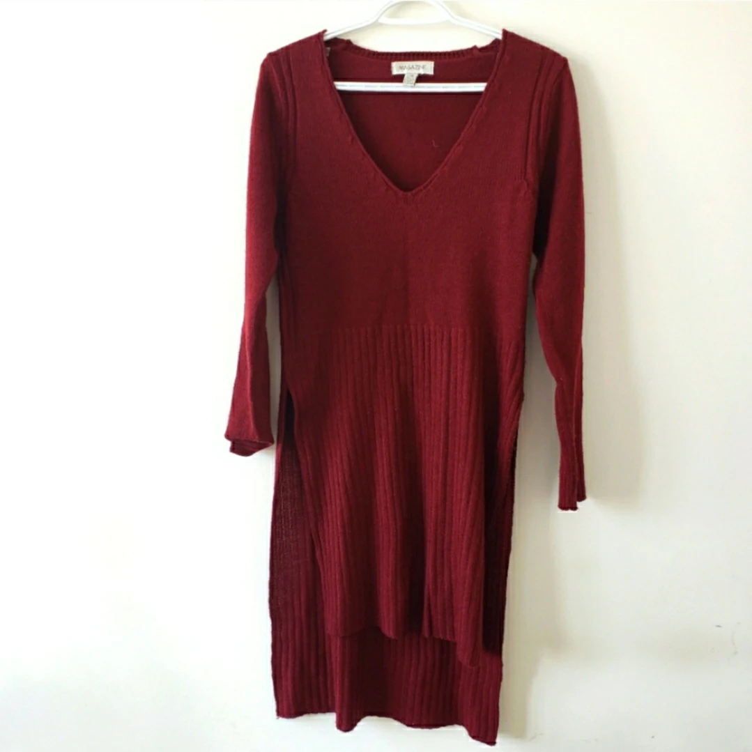 Red Sweater Dress - Size Large