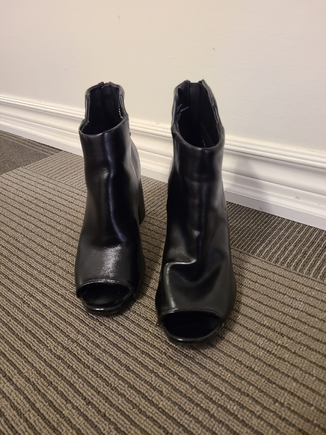 Black Peep Toe Heeled Booties - photo 5