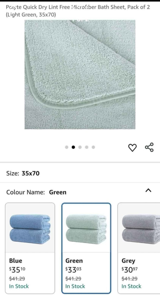 Brand New Poyte Microfiber Bath Sheets (2) - Light Green
