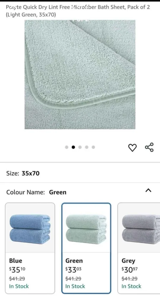 Poyte Microfiber Bath Sheets (2) - Light Green thumbnail