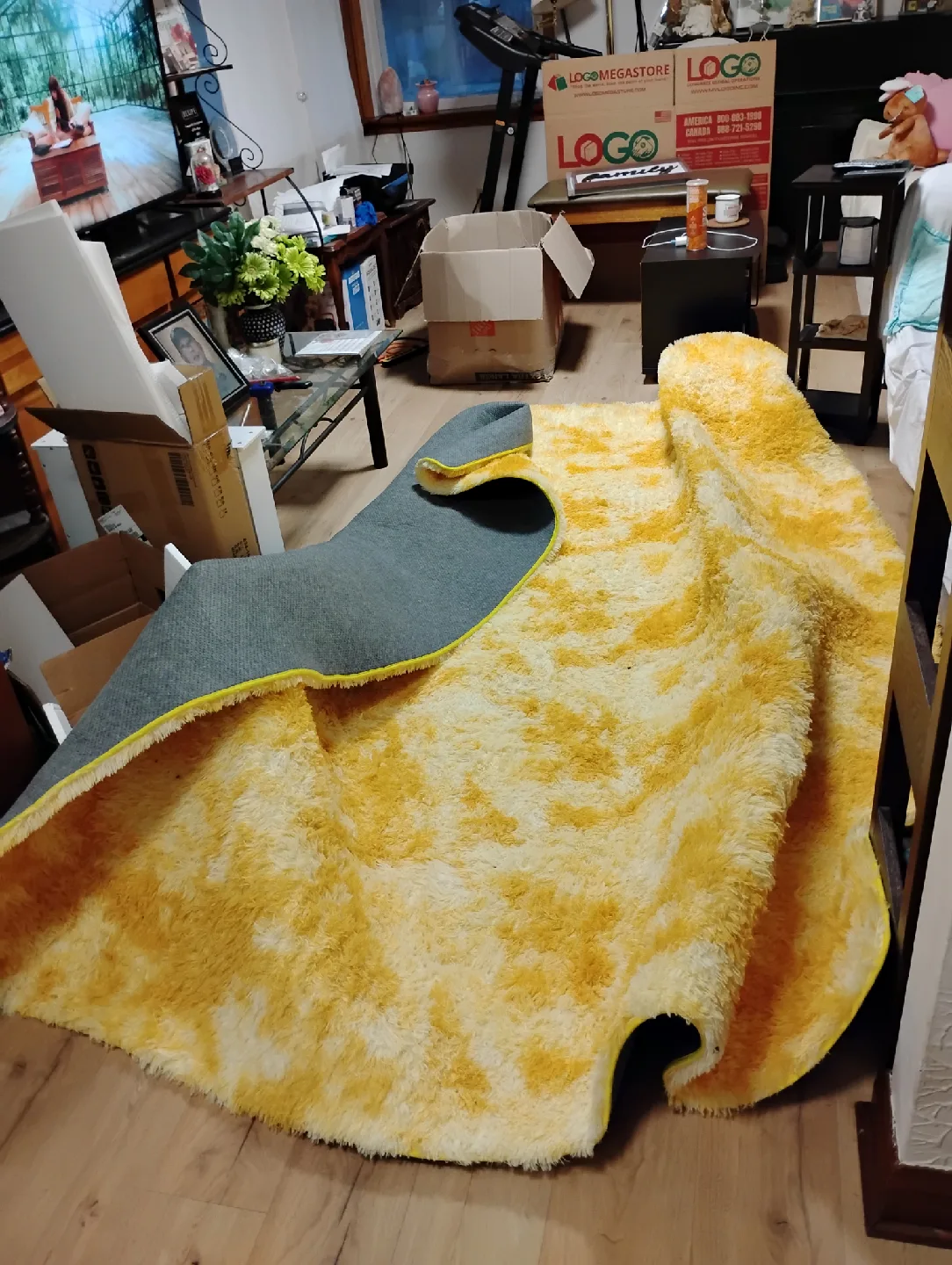 Yellow & Grey Shag Rug image indicator(2)