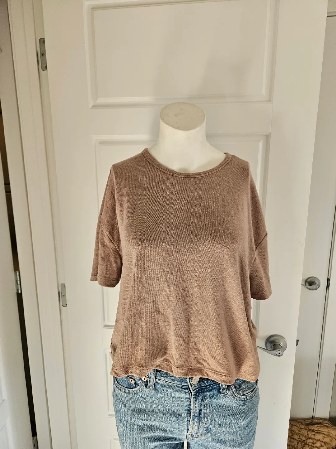 Brown Short Sleeve Top