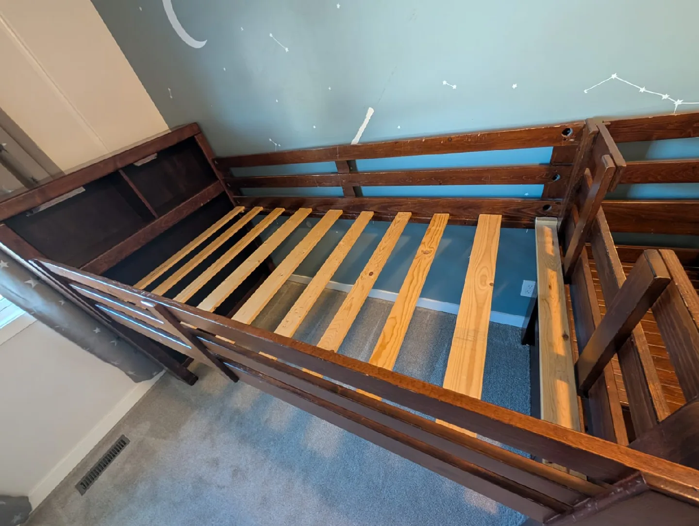 Brown Wood Loft Bed with Stairs image indicator(2)
