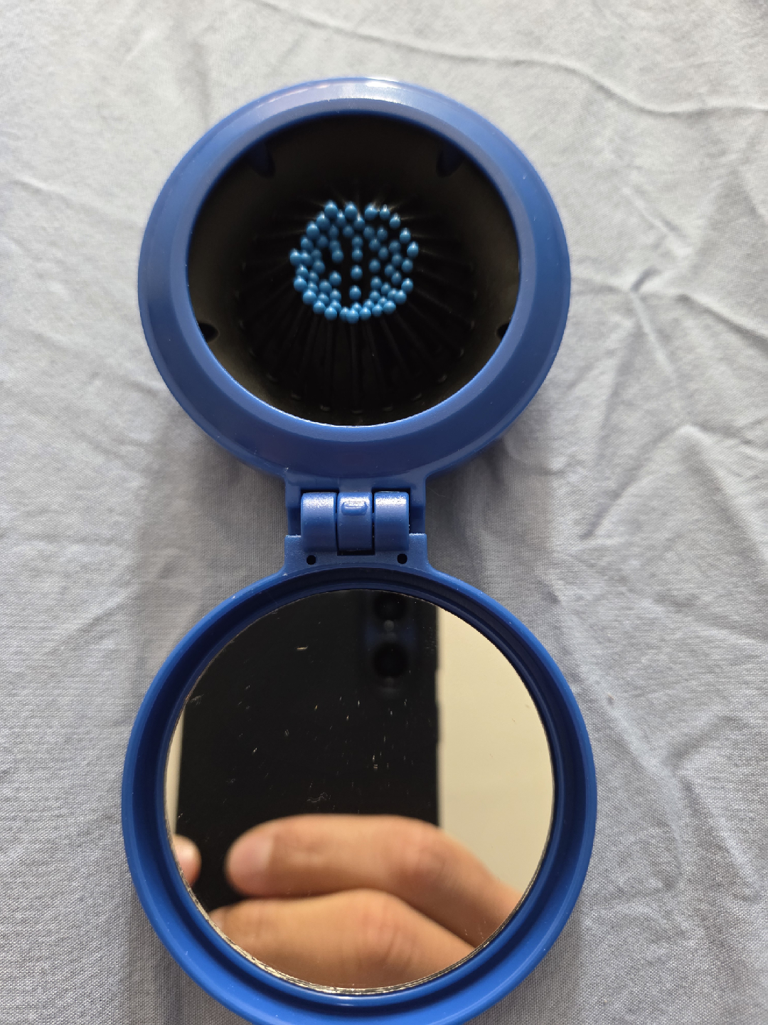 Blue Compact Mirror Hair Brush 🎃