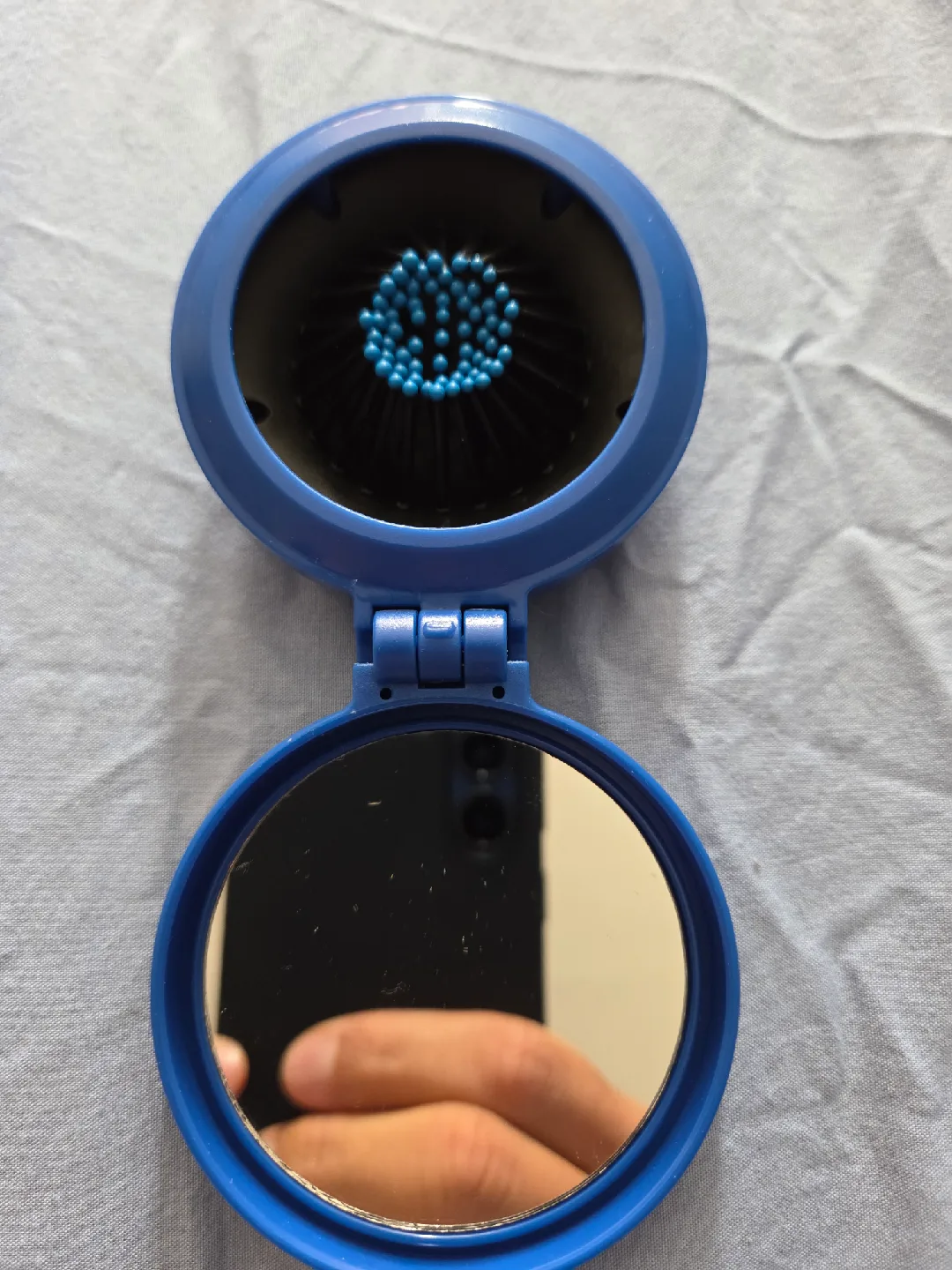 Blue Compact Mirror Hair Brush 🎃 thumbnail