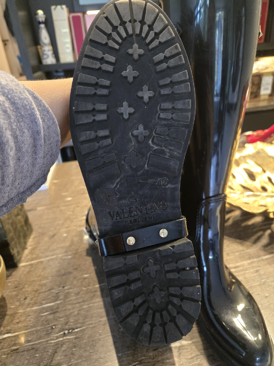 Valentino Garavani Black Rain Boots - Size 40 - photo 2