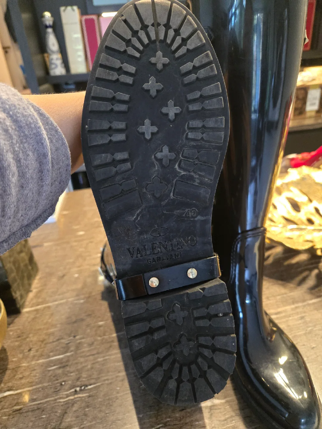 Valentino Garavani Black Rain Boots - Size 40 image indicator(2)