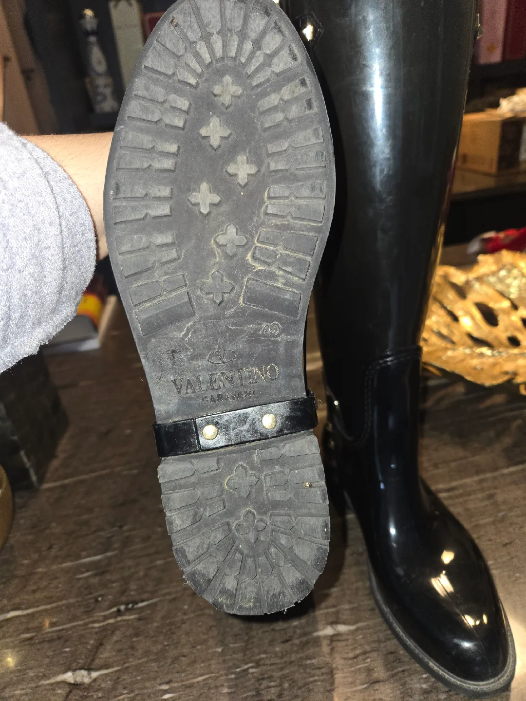 Valentino Garavani Black Rain Boots - Size 40 image indicator(3)