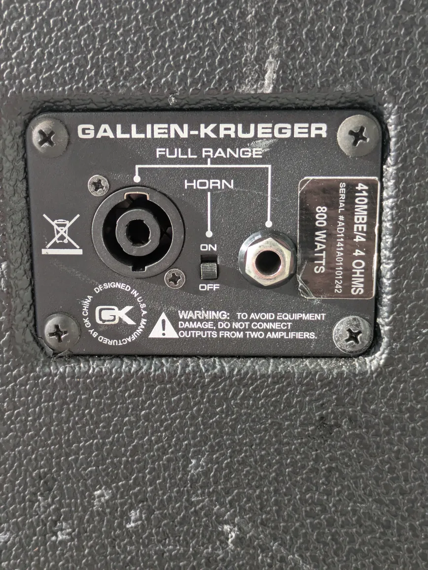 GK 410MBE 4 Ohms Bass Cab 800 Watts image indicator(5)