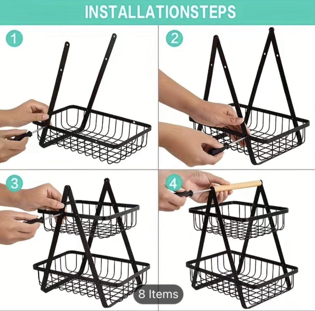 Black 2-Layer Fruit Basket - photo 3