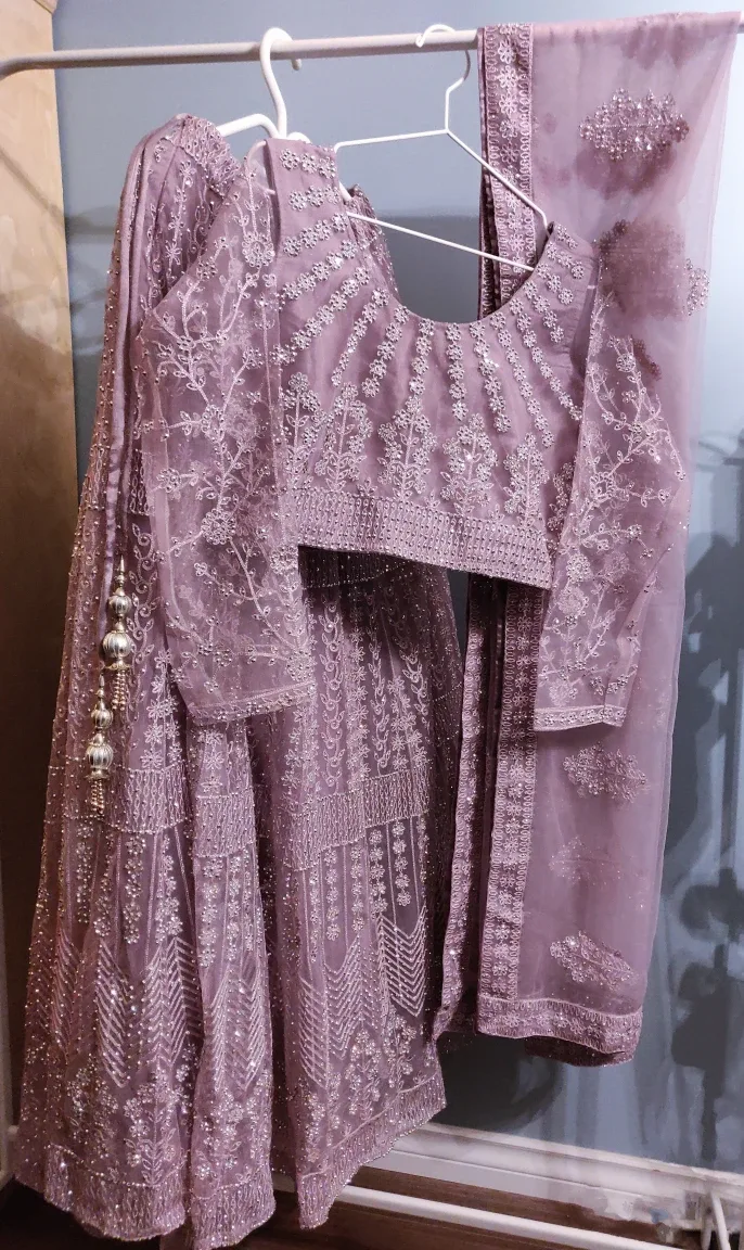 Lilac Indian Party Lehenga - L/XL